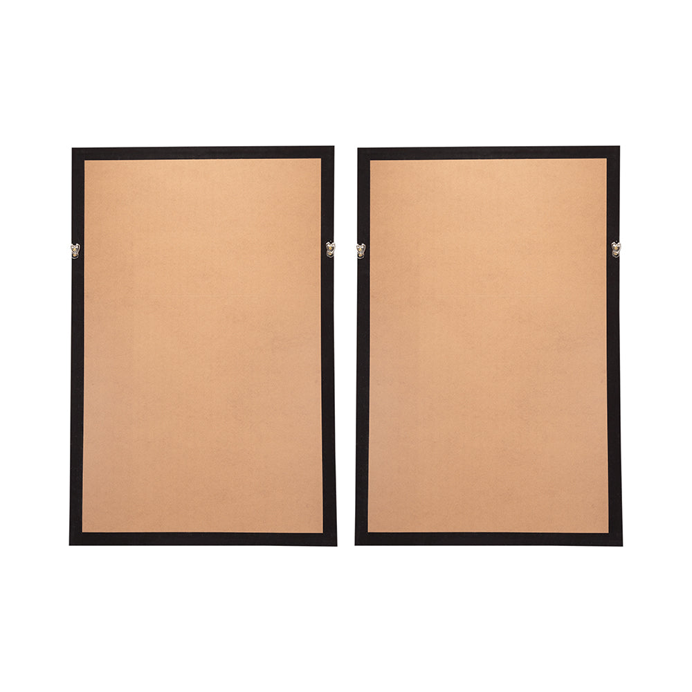 S 2 Leaf Shadow Box Wall D Cor, 23.5X1X35.5" White Gray Paper