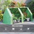 Outsunny 6' X 3' X 3' Portable Mini Greenhouse Outdoor Garden With Large Zipper Doors And Water Uv Pe Cover, Green Green Plastic