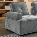 Upholstered Seating Armless Accent Chair, Leisure Sofa Lounge Chair For Living Room Corner Bedroom Office,Chenille Grey Foam