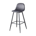 Bar Stools Set Of 2, 30 Inches Velvet Barstool Modern Counter Bar Height Chair With Back, Sturdy Metal Legs & Footrests, Easy Assembly, Island Stool For Kitchen Bar Dark Grey Velvet