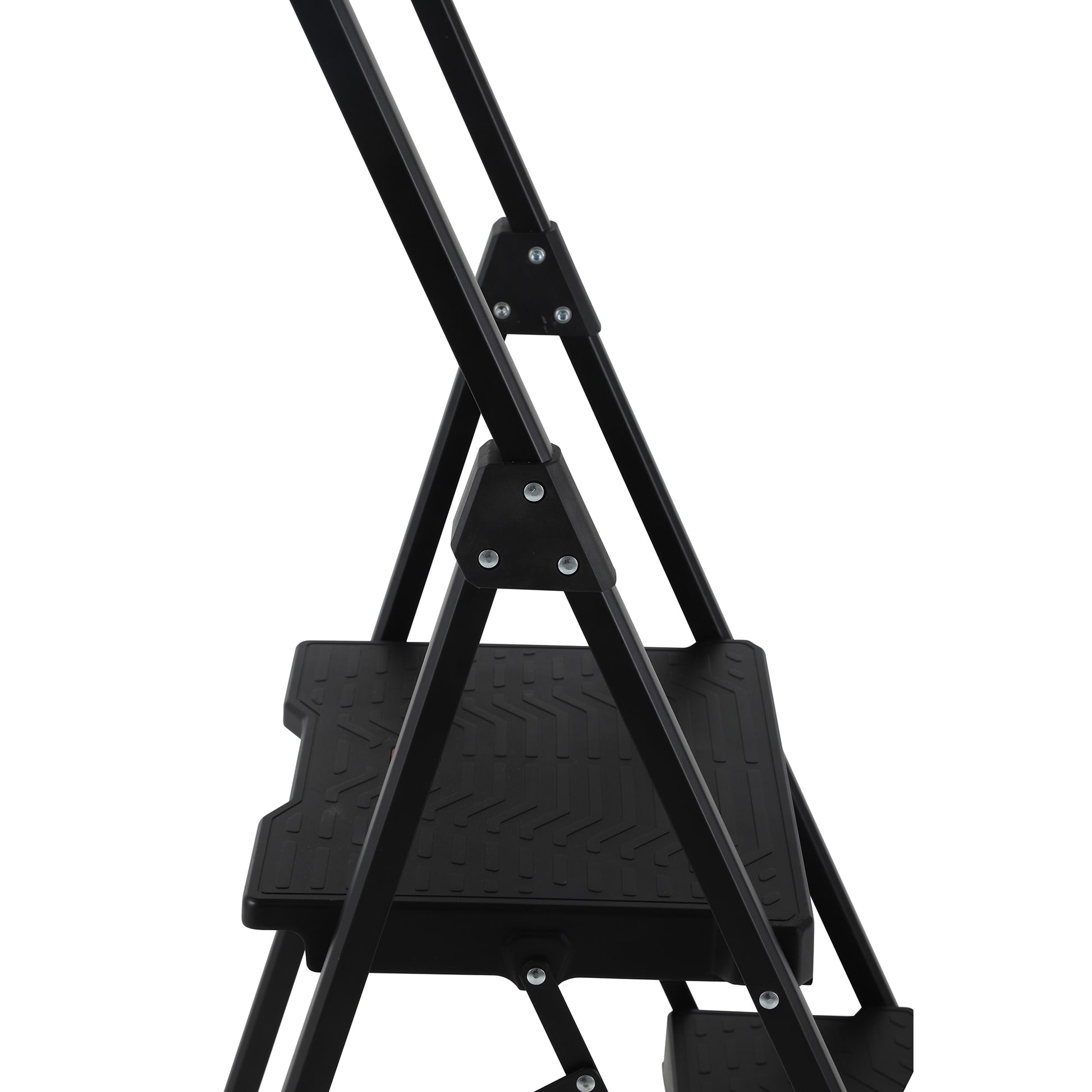 3 Step Ladder Folding Step Stool Ladders For Home Lightweight 300Lbs Capacity Step Ladder Suitable For Home And Office Amber Graphite,Black Metal