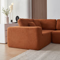 Luxury Modern U Shaped Sectional Sofa Couch, Large Modular Sherpa Fabric Couch For Living Room, High Density Foam, Comfortable, Easy Assembly, Perfect For Families And Entertaining Guests Orange Medium Soft Foam Sherpa 5 Seat