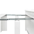 Modern Extendable Dining Table With Storage White Mdf