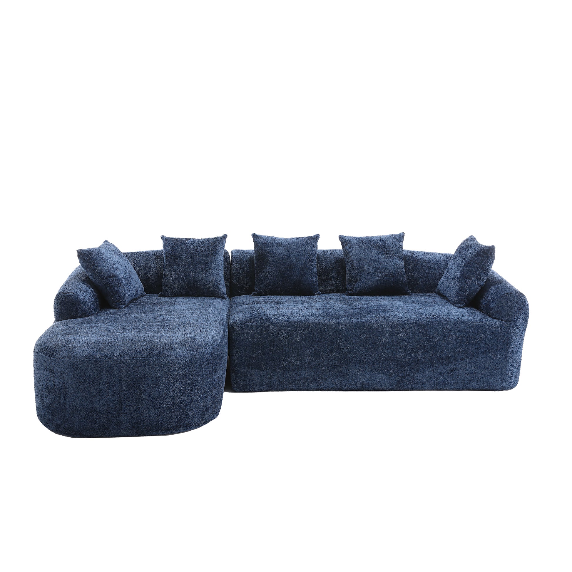 Coolmore Boucle Sofa 3 Seater For Living Room Oversized Comfy Sofa L Shape Sofa Couch With Chaise Home Furniture Sleeper Sectional Sofa For Apartment, Office Left Hand Facing Blue Blue Primary Living Space Foam Boucle 3 Seat