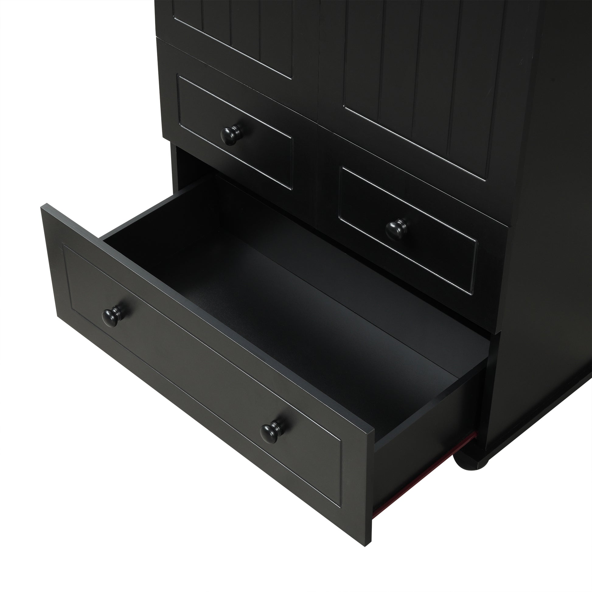 Tall Storage Cabinet With Three Drawers For Bathroom Office, Black Black Mdf