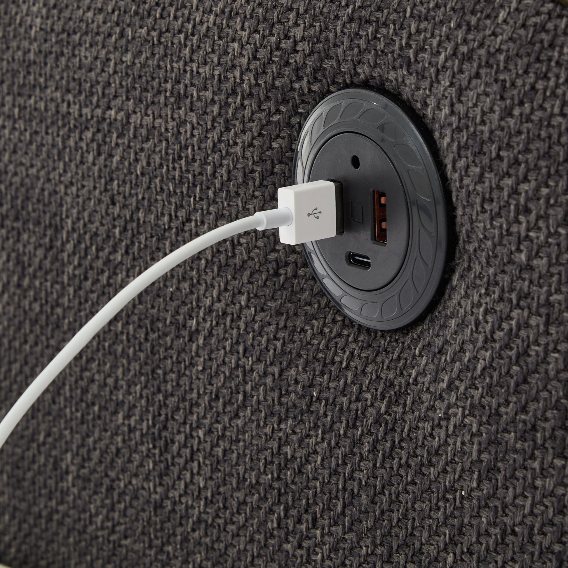 Dark Grey 360 Degree Swivel Rotating Accent Chair With Usb And Magazine Book For Living Room And Hotel Bed Room,Upholstered Accent Chair With Cooper Nail Dark Grey White Primary Living Space American Design,Classic,Modern Pine Foam Wood Fabric