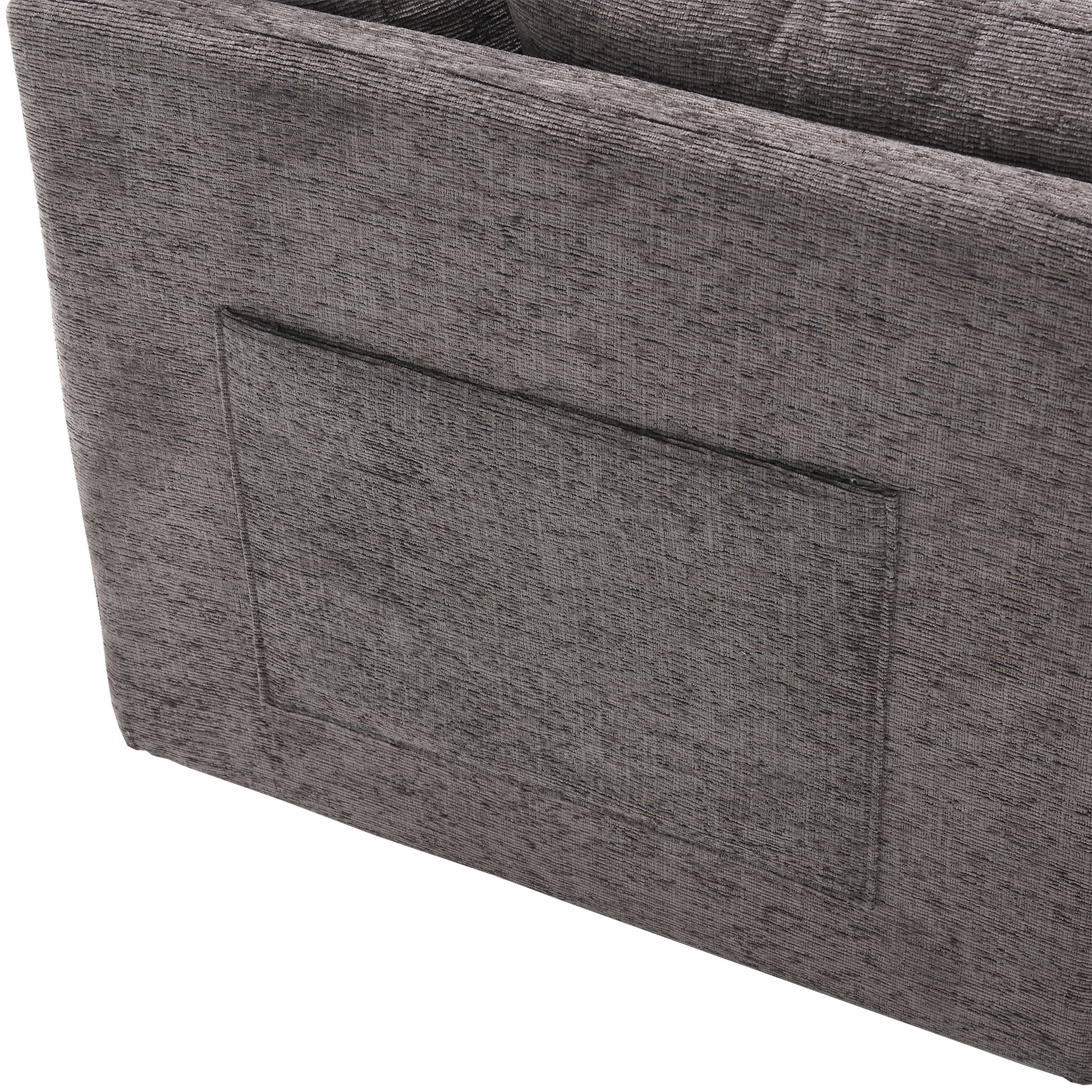 United We Win Furniture, Modular L Shaped Sofa, Modular Long Sofa With Reversible Chaise Lounge, Sofa Bed, Sleeper Sofa, Modular Sofa Combination With Storage Seats. Dark Gray Chenille 3 Seat