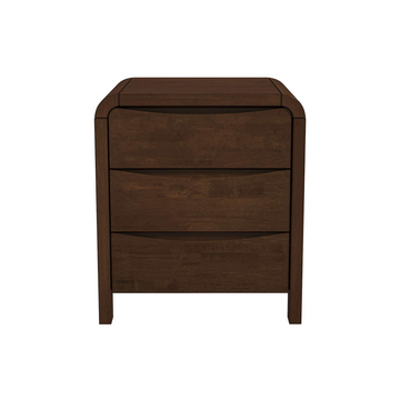 Lionel Mid Century Modern Solid Wood Nightstand 3 Drawer Bed Side Table Brown Brown 3 Drawers Bedroom Bedside Cabinet Mid Century Modern Engineered Hardwood Solid Wood Walnut Finish Solid Wood