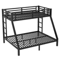 Metal Twin Xl Over Queen Bunk Bed For Teens And Adults,Space Saving Noise Reduced No Box Spring Needed,Black Twin Xl Black Metal