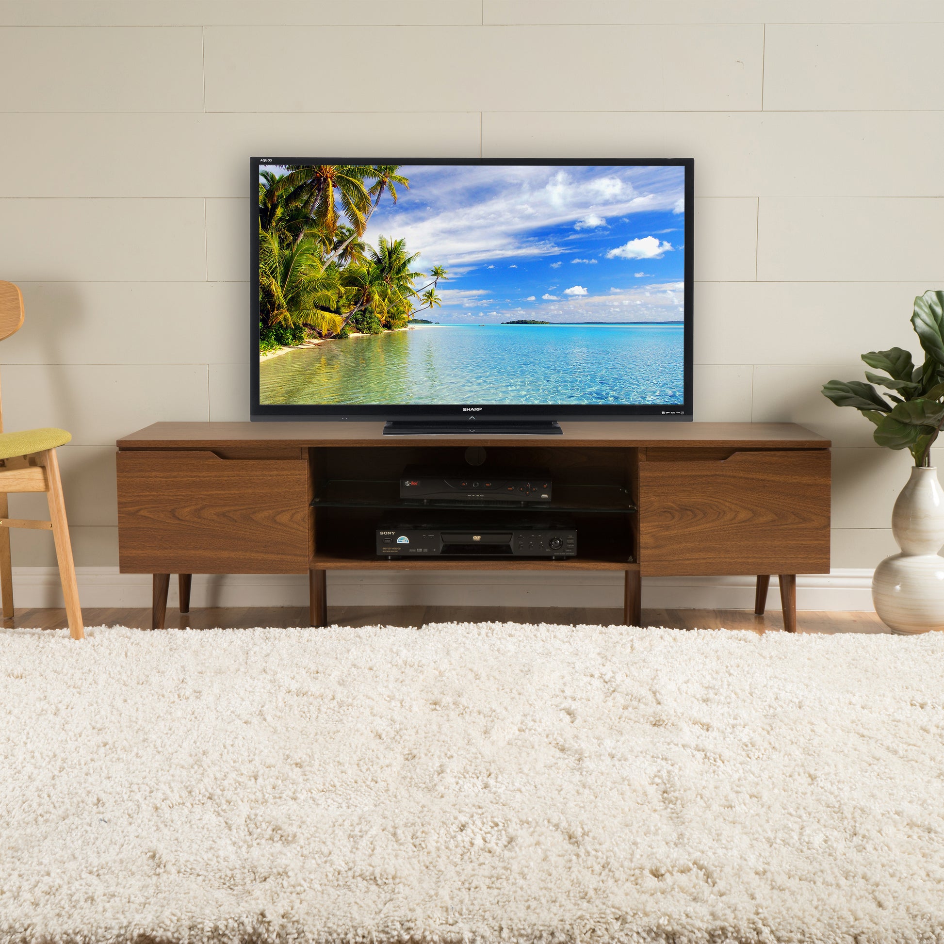 Tv Stand Walnut 40 49 Inches Mdf