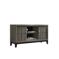 Wooden Tv Stand With 2 Drawers And 2 Open Compartments, Brown And Black Brown Black 50 59 Inches Solid Wood