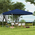 Outsunny 13' X 13' Pop Up Canopy Tent, Instant Sun Shelter, Tents For Parties, Height Adjustable, With Wheeled Carry Bag For Outdoor, Garden, Patio, Parties, Dark Blue Dark Blue Steel