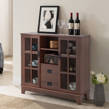 Walnut 2 Door Server With 2 Drawers - Walnut