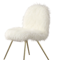Contemporary Glam White Gold Fabric Faux Fur 1Pc Accent Chair Upholstery Living Room Chair White Gold Primary Living Space Classic,Contemporary Solid Wood
