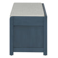 Distressed Shutter Storage Bench With Acacia Veneer For Retro Charm For Living Room, Entryway Navy Navy Mdf