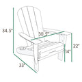 Hdpe Folding Adirondack Chair, Ultra Durable Weather Resistant Design, Easy Folding Design, 300 Lb Capacity, Grey Gray Hdpe