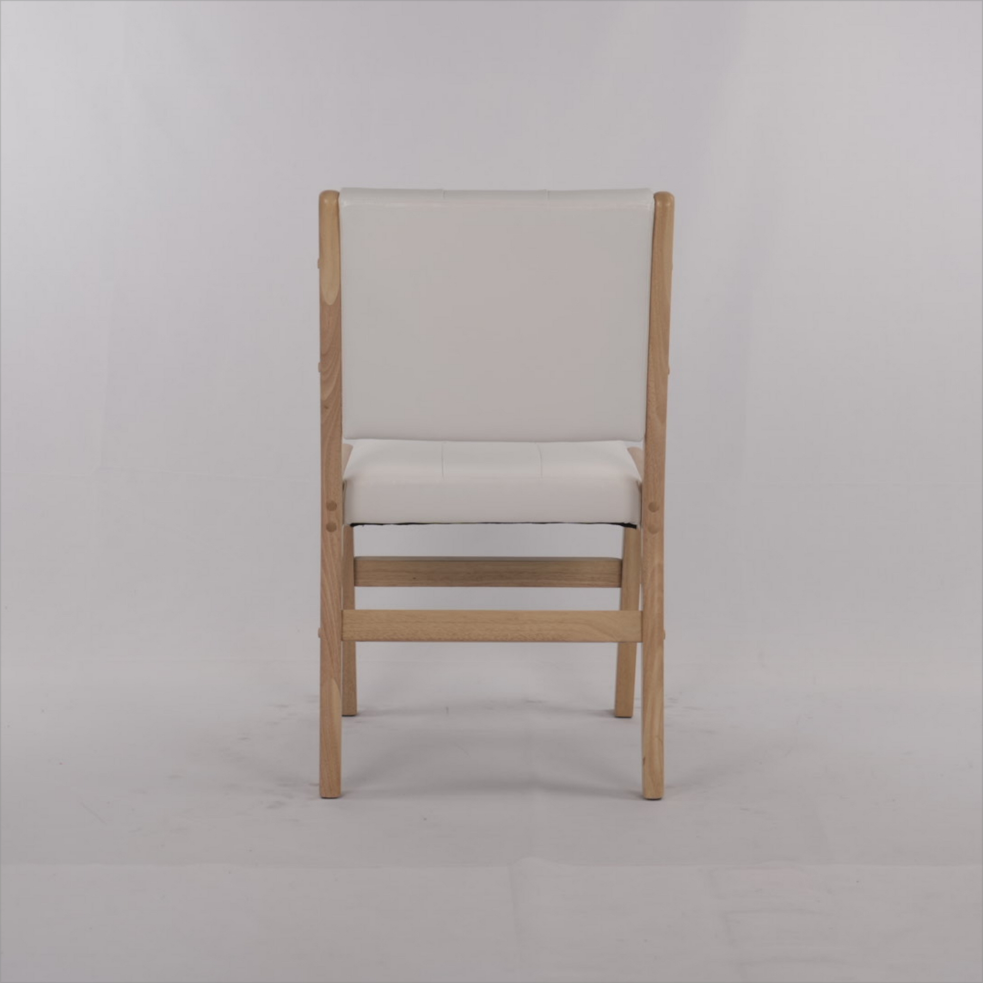 Hengming Pu Dining Chair, No Armrest With Wooden Legs, Suitable For Kitchen, Dining Room, Living Room, Bedroom And Other Occasions,Set Of 2 White Pu