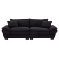 Corduroy Sofa Sleeper Couch Loveseat Sofa With Pillows Comfy Upholstered Deep Seat Sofa For Bedroom,Living Room,Apartment,Office,Dorm Black Corduroy Black Foam Upholstered 2 Seat