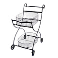 Well Designed Metal Utility Cart & Stand, Black Black Steel