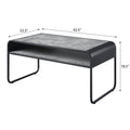 Concrete Grey And Black 1 Shelf Coffee Table Black Grey Primary Living Space Modern Shelves Rectangular Wood Metal Sled