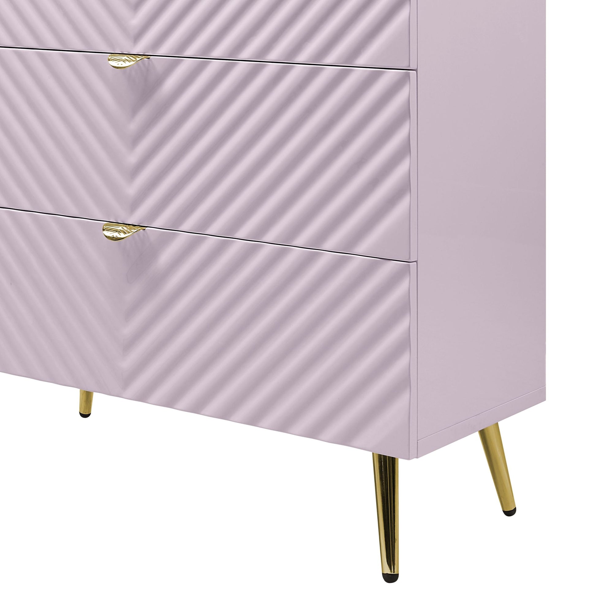 Gaines Chest, Pink High Gloss Finish Bd02666 Pink Mdf Metal