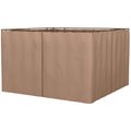 Outsunny 10' X 10' Universal Gazebo Sidewall Set With Panels, Hooks And C Rings Included For Pergolas And Cabanas, Brown Brown Polyester