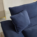 Corduroy Sofa Sleeper Couch Loveseat Sofa With Pillows Comfy Upholstered Deep Seat Sofa For Bedroom,Living Room,Apartment,Office,Dorm Blue Corduroy Blue Foam Upholstered 2 Seat