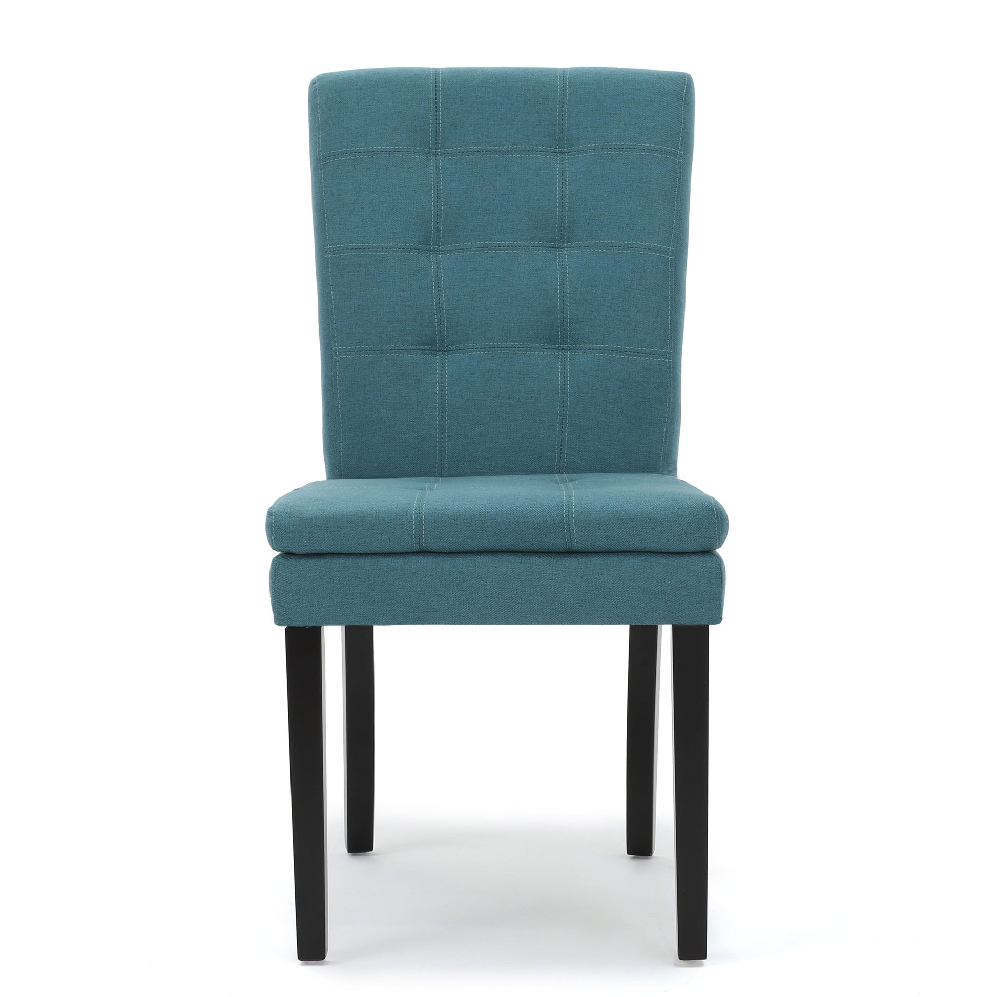 Dining Chair Aqua Blue Wood Fabric