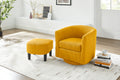 Swivel Accent Chair 360 Comfy Recliner Corduroy Arm Chair Single Sofa With Ottoman For Living Room Bedroom,Yellow Yellow Fabric