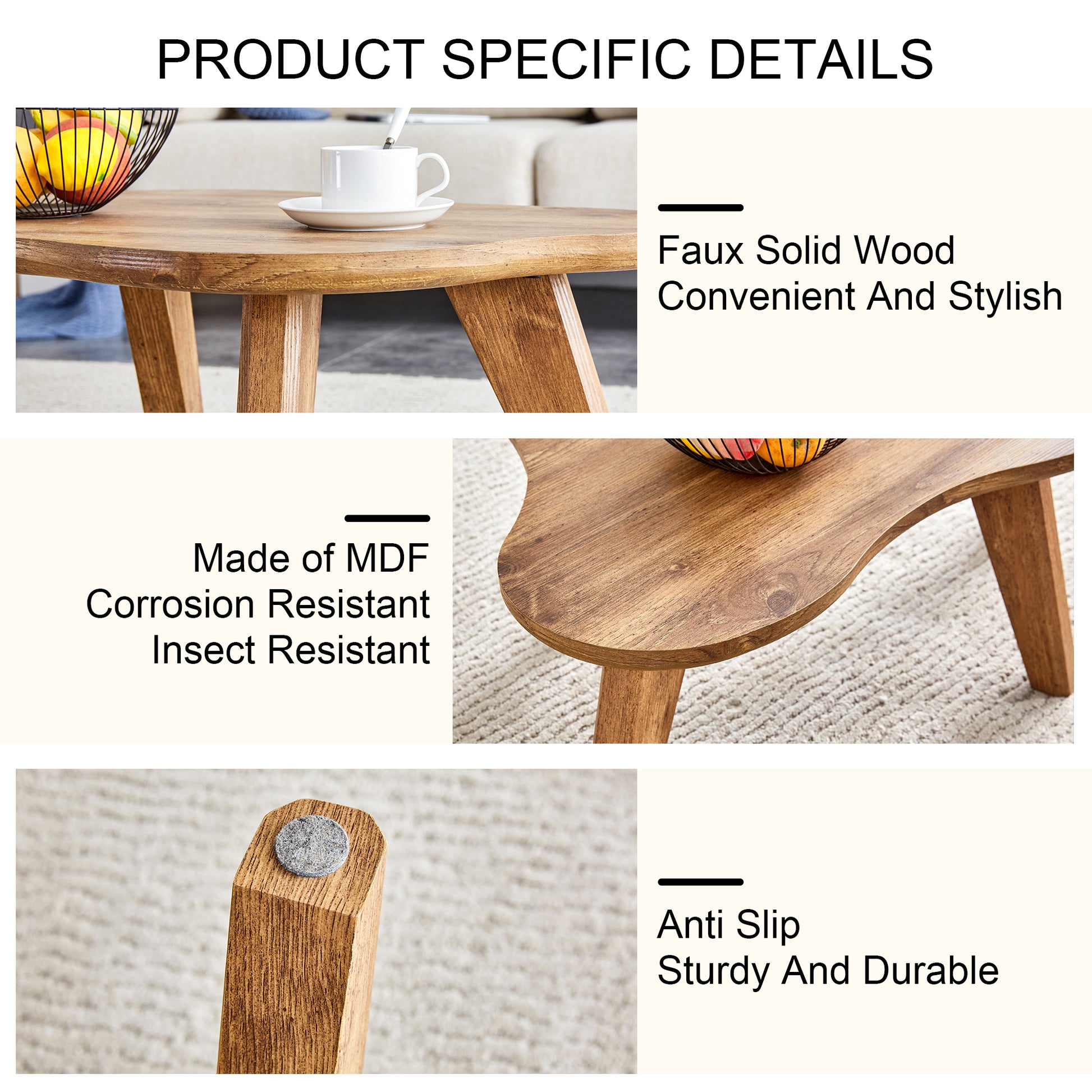 Modern Minimalist Wood Color Table Top Coffee Table. Log Style Coffee Table.Cloud Shape Gives You A Experience, Computer Desk. The Game Table. Suitable For Dining And Living Rooms. Wood Mdf