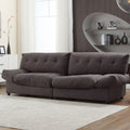 Cloud Style Sofa, Teddy Velvet Fabric, Comfy Padded Cloud Couch For Living Room, Apartment Dark Gray Light Brown Velvet Wood Primary Living Space Modern Polyester 2 Seat