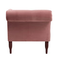 Samuel Tufted Roll Arm Chaise Lounge, Ash Rose Pink Velvet Pink Foam Velvet