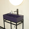 Lofi 24'' Bathroom Sink Without Cabinet, Purple Ceramic Basin Purple Bathroom Modern,Scandinavian Ceramic