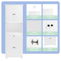 Tall Bathroom Cabinet With Four Doors, Large Storage Space Open Shelve, Upper Storage Cabinet, White White Mdf