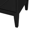 4 Door Sideboard Storage Cabinet For Living Room And Dining Room, Two Large Cabinets With Gold Handles And Adjustable Shelf, Black Black Rubberwood Solid Wood Mdf