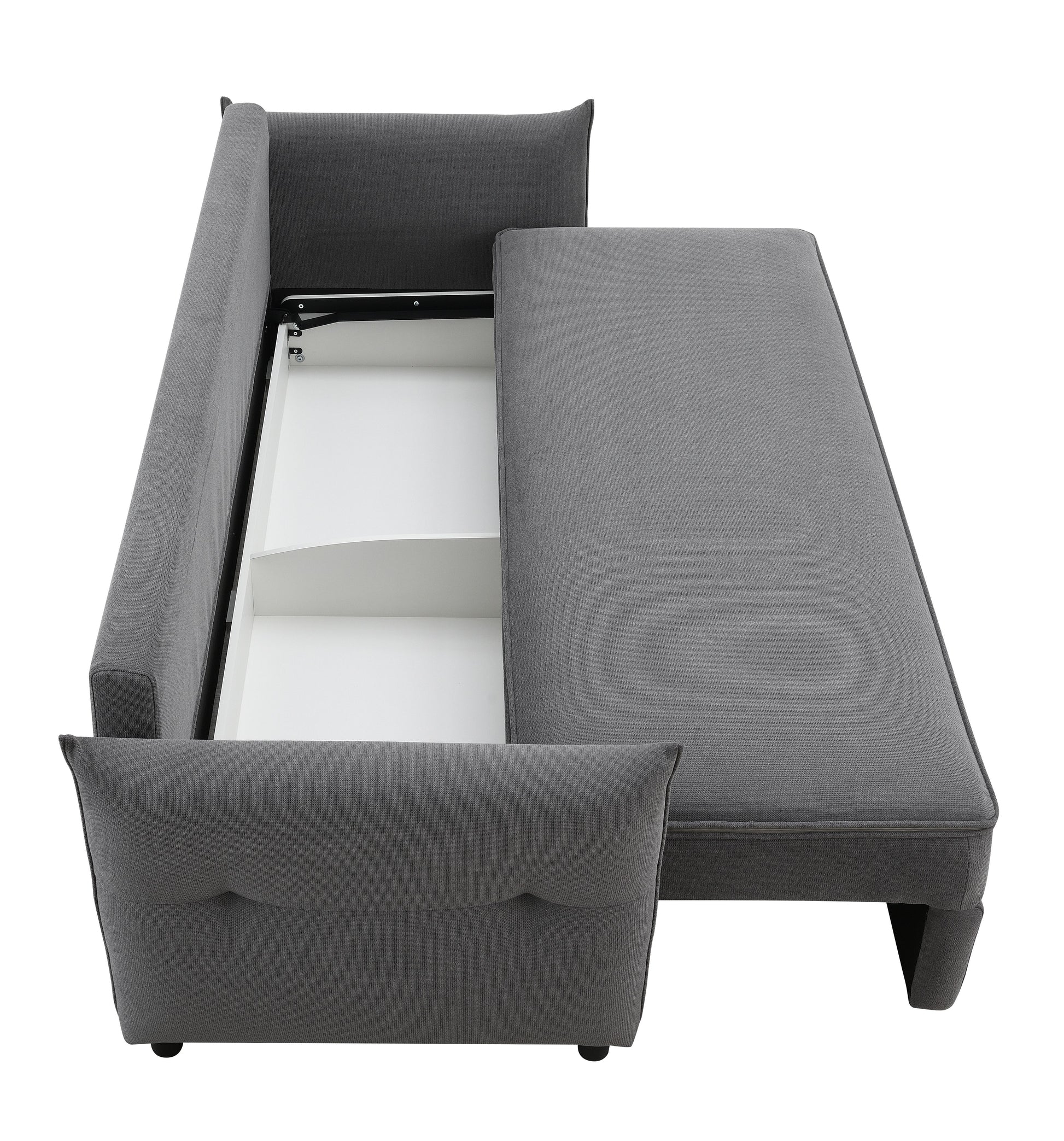 Irina Sofa W Sleeper, Gray Fabric Lv03100 Gray Upholstered 2 Seat