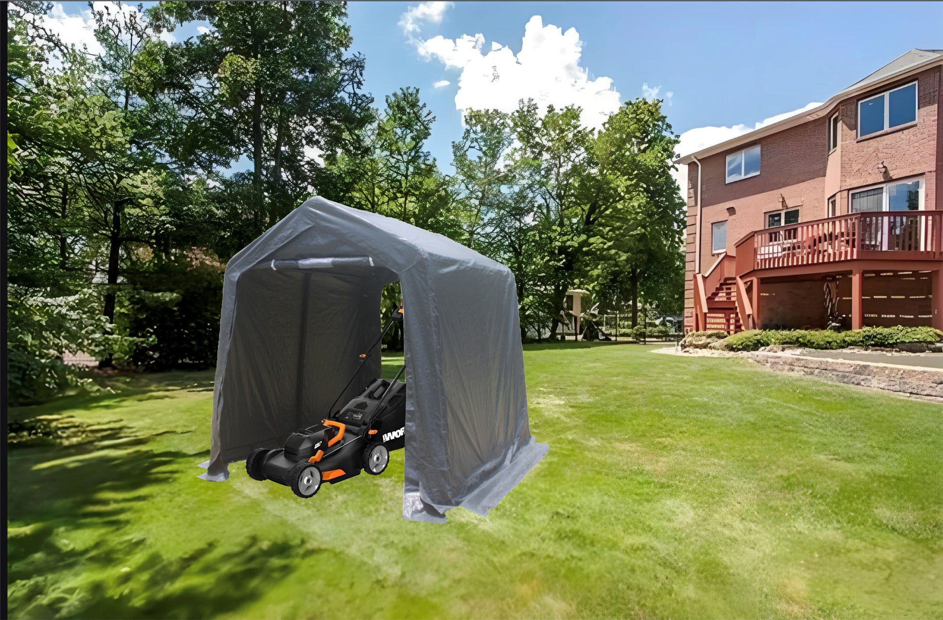 7X12 Ft Outdoor Gazebo Portable Storage Shelter Shed With 2 Roll Up Zipper Doors & Vents Carport For Motorcycle Waterproof And Uv Resistant Anti Snow Portable Garage Kit Tent, Grey Grey No Foundation Needed Garden & Outdoor Powder Coated Frame Portable