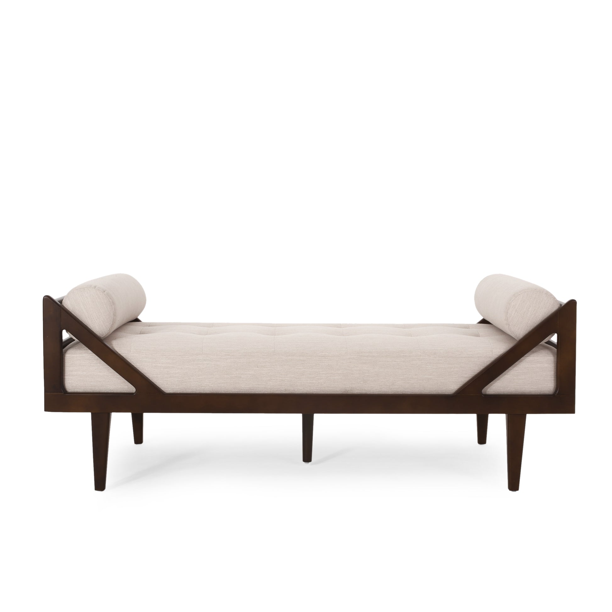 Chaise Lounge Beige Fabric