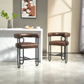 Coolmore Bar Stools Set Of 2, Modern Bar Stool With Back, Black Metal Frames, Upholstered Bar Stools For Kitchen Island, Pub, Club Dark Brown Pu Dark Brown Dining Room Foam Pu Leather