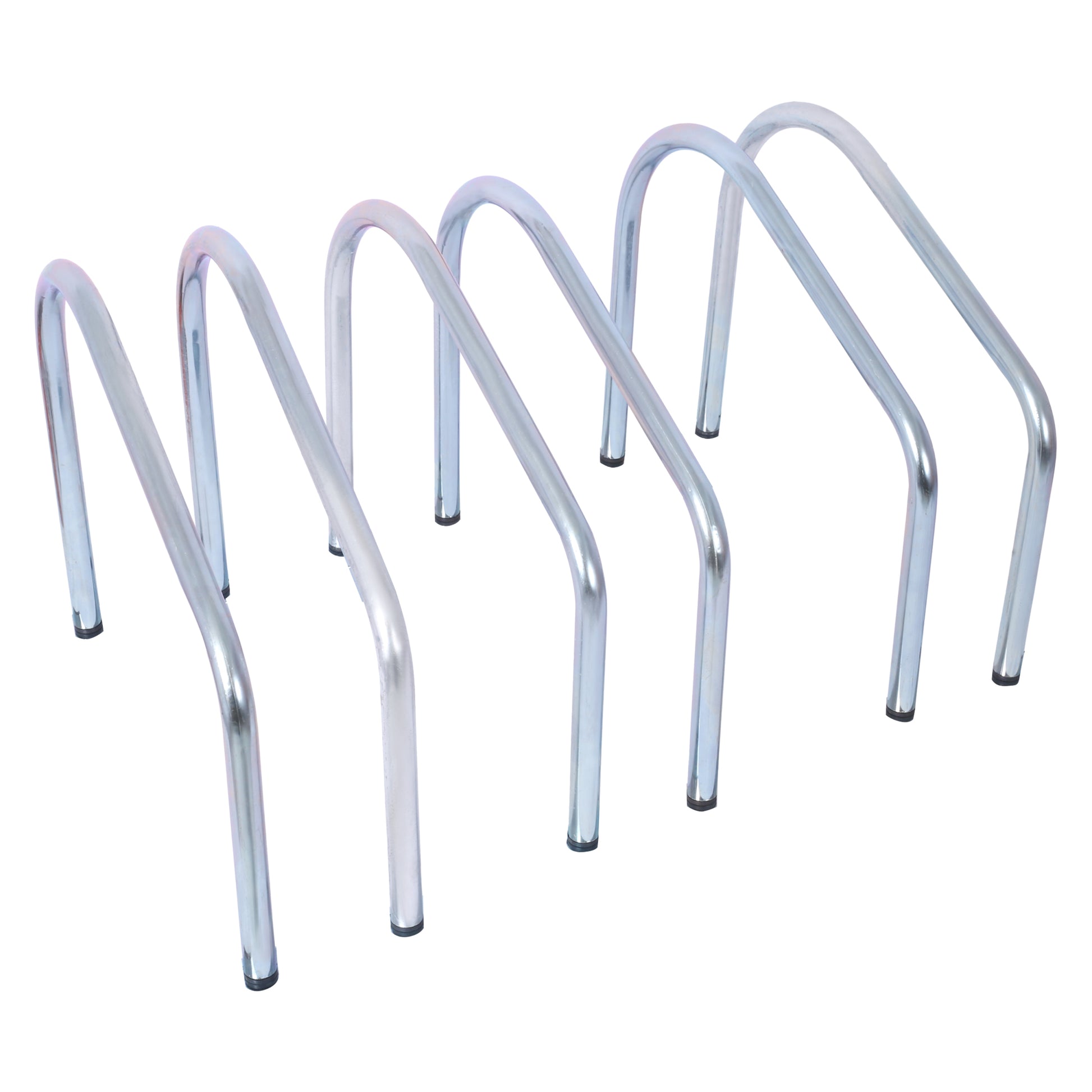 3 Bikes Floor Bike Stand, Bike Parking Rack Garage Bike Storage Stand Indoor Outdoor 22 28" Wheel Stand, Max. Tire Width 2.15",Galvanization Silver Steel