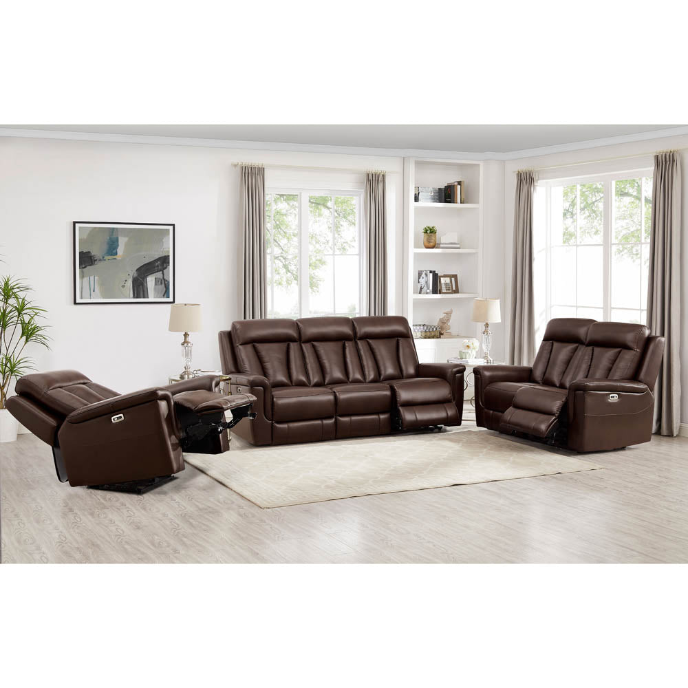 Rhapsody Power Zero Gravity Recliner Chestnut Memory Foam Genuine Leather