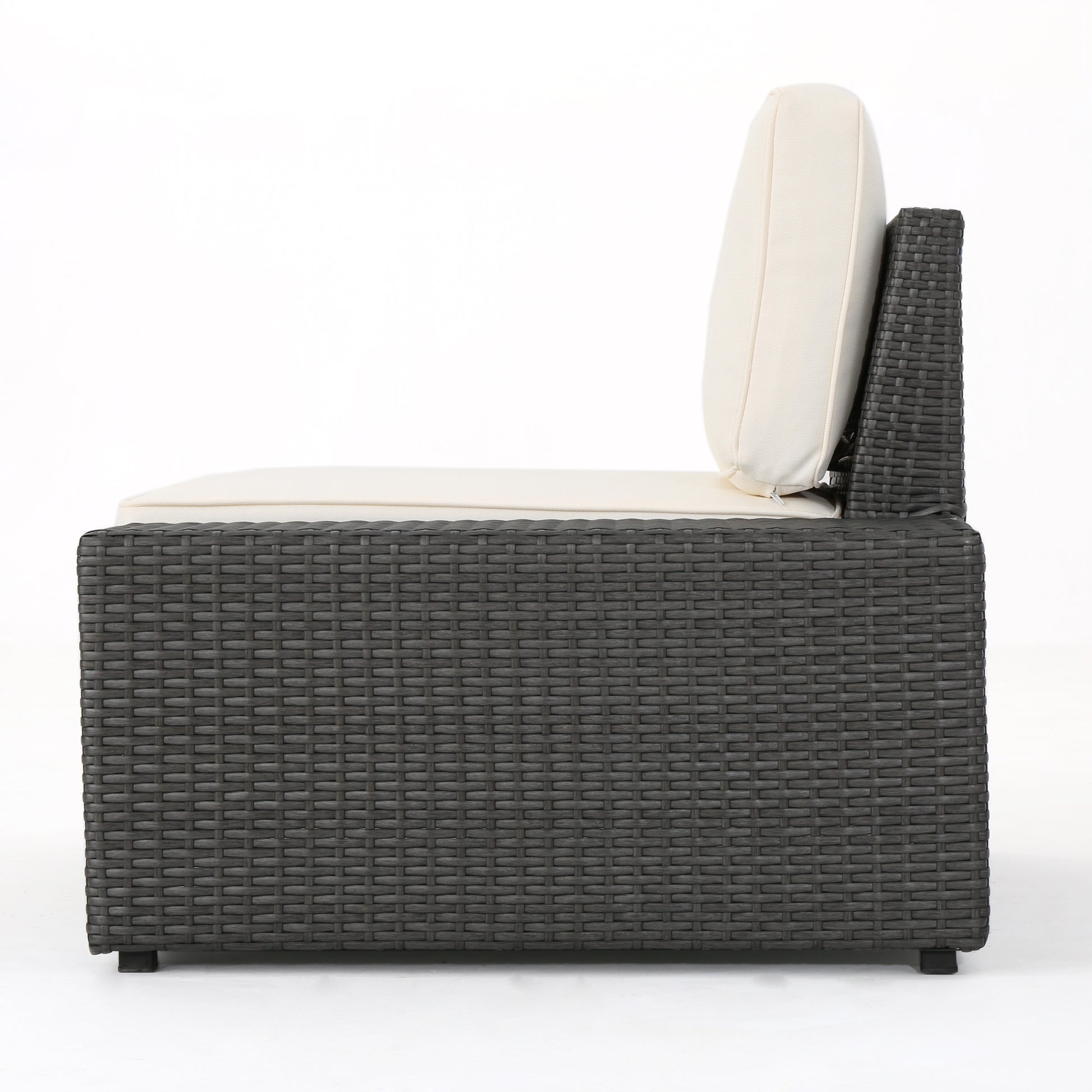 Santa Cruz Arm Chairs L & R Grey Pe Rattan Iron