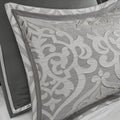 8 Piece Jacquard Comforter Set Silver Silver Queen Queen Silver Silver Polyester