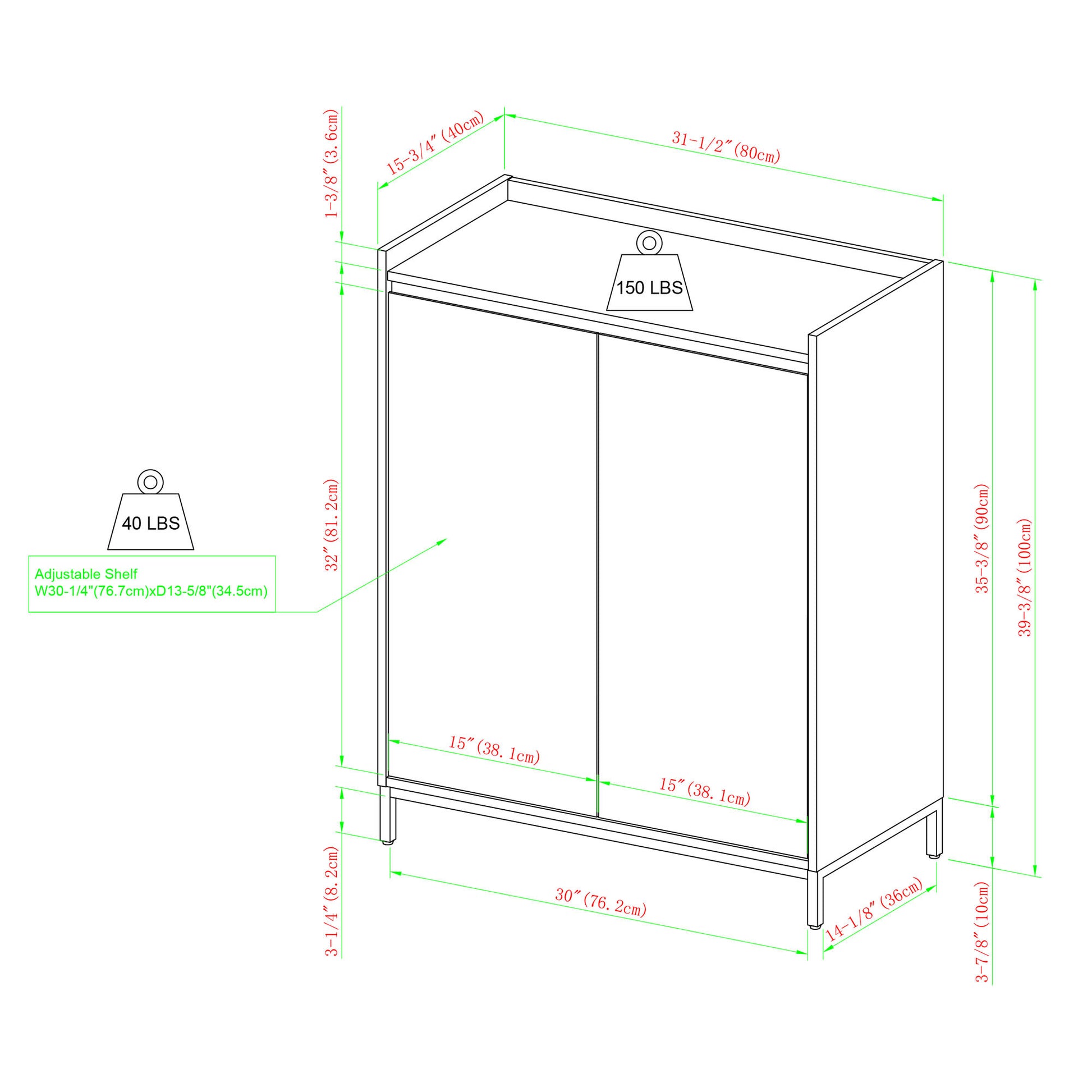 Contemporary Minimalist 2 Door Accent Cabinet Coastal Oak Light Brown Mdf Mdf