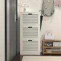 Wooden Shoe Cabinet For Entryway, White Shoe Storage Cabinet With 3 Flip Doors 20.94X9.45X43.11 Inch White Mdf