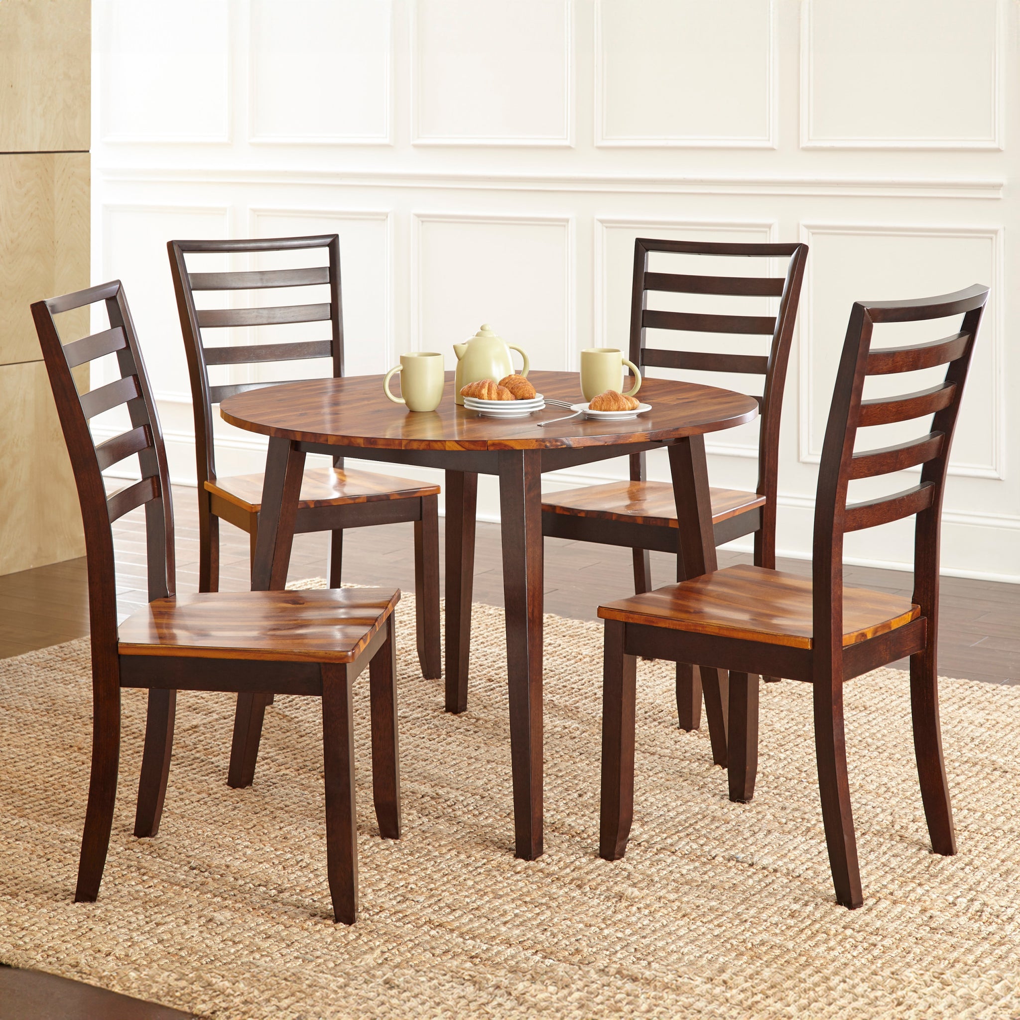 Abaco 5 Piece Dining Set Brown Brown Wood