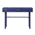 Blue Writing Desk With 1 Drawer Blue Office Industrial Rectangular Drawers Wood Metal