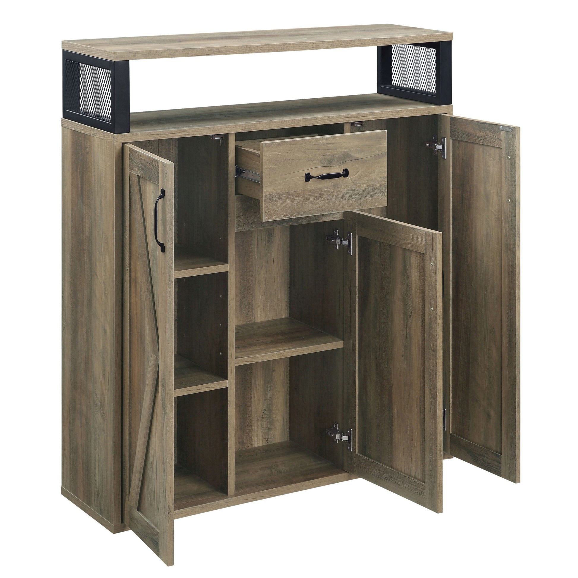 Rustic Oak Server With 3 Doors - Rustic Dining