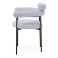 Upholstered Armchair Dining Chairs With Metal Legs Set Of 2 ,Grey Grey Fabric Metal