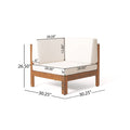 Oana Corner Chair Table, Beige Beige Acacia Wood